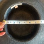 Vintage Filene’s Navy Blue Sun Straw Hat with Satin Paisley Ribbon Photo 7