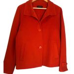 Talbots  Womens Orange Wool Blend Button Front Jacket Size 18 Collared Classic Photo 0