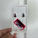 ALEX AND ANI NWT Scarlet Crystal Stud Earrings in Shiny Antique Silver Photo 1