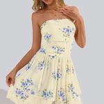 Yellow Strapless Dress Size M Photo 1