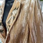 Aziz Vintage embroidered Gold Velvet Blazer size L Size L Photo 3
