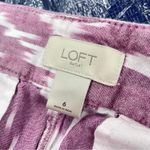 Loft Pink White Ikat Print Chino Womens Dressy Shorts 6 Ann Taylor Beachy Vaca Photo 6