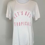 Sincerely Jules  Graphic T Shirt Let's Get Tropical Cream Sz Medium Photo 0