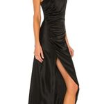 Retrofête Retrofete Sab Dress Black Maxi Halter Satin Size XXS NWT Sleeveless Slit Photo 1