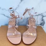Aquazzura Milos 50mm PVC leather illusion lace-up block-heel sandal size 39 US 9 Photo 4