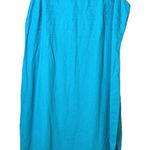 Karin Stevens Linen Blend Beaded Sleeveless MIDI Dress Blue Size 22W Photo 0