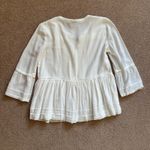 Burberry White Gauzy Peplum Henley Blouse Women Size 4 Photo 1