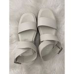 ZARA  Off White Flat Leather Platform Sandals Shoes Size 38 NEW Photo 4