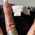 Loft  Palm Flutter Strap Pocket Double Side Slit Midi Dress Black White Photo 2