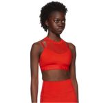 Ivy Park ADIDAS x High Neck Sheer Bra – Red – Size Large Photo 1
