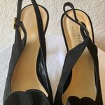Kate Spade : Black Suede Open Toe Heels- Floral Accent- 7 Photo 8