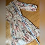 Shoshanna  Pink Floral Puffy Long Sleeve Mini Dress Photo 5