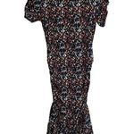 Tanya Taylor Effie Floral Printed Dress Womens Size XS Ruched Sleeve Multicolor Photo 2