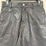 frame denim Frame High Rise 100% Lamb Leather Bermuda Shorts Women's 26 Black Noir Moto NWT Photo 6