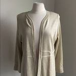 Misook Open-Front Cardigan Womens Sz Large Gold Champagne Metallic Photo 2
