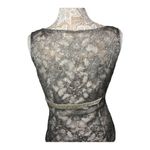 Ann Taylor  Loft silver lace V neck scalloped top sleevless, cami attached size 8 Photo 8