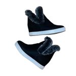 Jessica Carlyle suede fur trim sneaker booties Photo 3