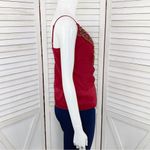 DStudio Silk Beaded Sash Tie Sleeveless Blouse Maroon Red 6 Red Photo 3