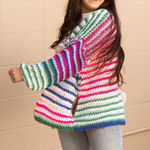 Listicle  Multi Color Loose Fit Cardigan Photo 0