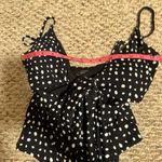 Aerie NWT Ribbed Wrap One Piece Swimsuit Black White- Size Medium Photo 7