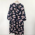 Who What Wear Black Floral Long Modest Cotton Rustic Ruffle Prairie Boho Dress L Photo 9