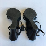 Franco Sarto Leather Wedge Sandal Ankle Strap Black Womens Size 6M Shoes Photo 6