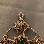 Silver Tone Cross In Circle With Blue Stone Center 3”H X 2” W Costume Religious Photo 1