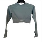 AYBL NWT  Reflex Seamless Long Sleeve Crop Active Workout Top Teal Sz Small Photo 3