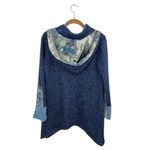 Hoodie Sweatshirt Blue Boho Asian Patchwork Bohemian Pockets Unique Boho Size M Photo 3