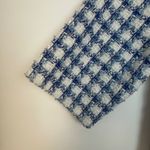 Melonie Women's Blue White Gingham Tweed Button Country Club Preppy Mini Dress 6 Photo 4