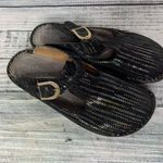 Alegria Leather Slip On Shoes Black Multi Pattern Comfort Clog Mary Jane 7 Photo 0