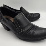 Earth Origins Women Loafers Leather Black SlipOn Sz 8.5 M Derby Shoes Block Heel Photo 0