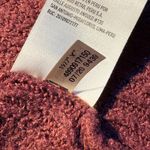 American Eagle Burgundy Striped Sleeve V Neck Cropped Sweater Woman's Small Red Photo 5