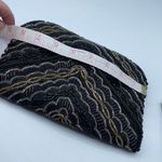 Vintage Y2K satin beaded black clutch. Snap front Photo 8