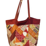Patchwork Tote Bag Unique Colorful Shoulder Bag Purse Women's Red Photo 0