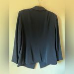 Vintage 90s Sioni Blazer Women’s Size 14 Navy Satin Lapel One Button Blue Photo 6