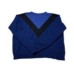 margaret o'leary Margaret O’Leary Wool Blend V Pattern Sweater Blue and Black Size Large Photo 2