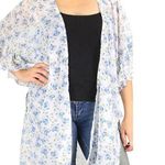 NWT size M/L crepe floral print beach coverup kimono. Blue Size L Photo 0
