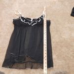 Victoria's Secret  VS Size Large Black Sheer Baby Doll Kawaii Light Pink Lace Bow Photo 2