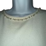 SIONI MILANO Ivory Knit Pearl Embellished Fringe Long Sleeve Sweater NWT Small‎ White Photo 2