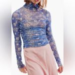 Free People Blue Floral intimately Bodysuit nwt size Large Photo 4
