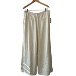 Anthropologie  NWT Linen Blend City Beach Wide Leg Pants Cream White Size 10 Photo 4