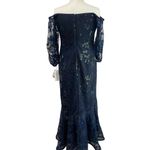 Teri Jon Mother of The Bride Navy Off The Shoulder Sequin Evening Gown Size 10 Blue Photo 3