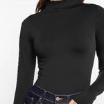 EXPRESS Body Contour High Compression Mock Neck Long Sleeve Size Large Black Photo 0