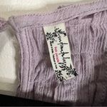 Free People  Lavender Smocked Embroidered Bodysuit Size L‎ Boho Flutter Sleeve Photo 10