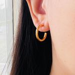 Set of 2 pair twist C hoop earring, Extra Thick Gold Plating Layer Photo 6