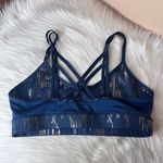 JoyLab  Blue & Metallic Silver Strappy Back Sports Bra Size Large Photo 6