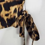 Jones New York Leopard Print Top with Tie Waist NWOT Size Large Leopard Top Photo 3