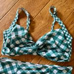 Marina West 2 Piece Bikini Swimsuit Women’s XL Green Gingham Checkered Plaid Photo 1