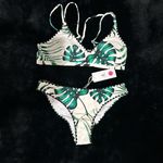 Cupshe Bikini Set Large Tropical Palm Leaf Print Swimsuit NEW NWT Summer Trend Photo 0